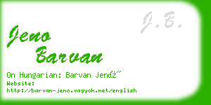 jeno barvan business card